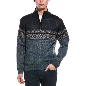 Point Zero Mens  Semi Fit 1/4-Zip Mock Neck Sweater, Blue